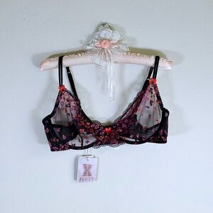 Savage X Fenty Embroidered Sheer Lace Bra – NWT – Size 38C